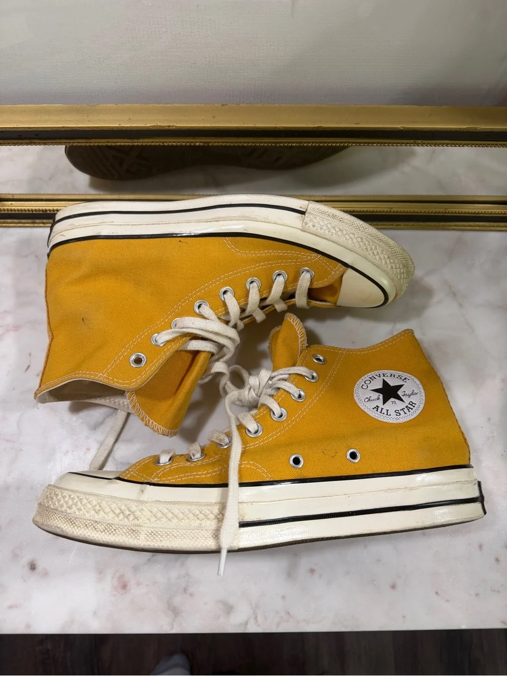 Converse High Top Sneakers US 7.5 - Mustard Canvas